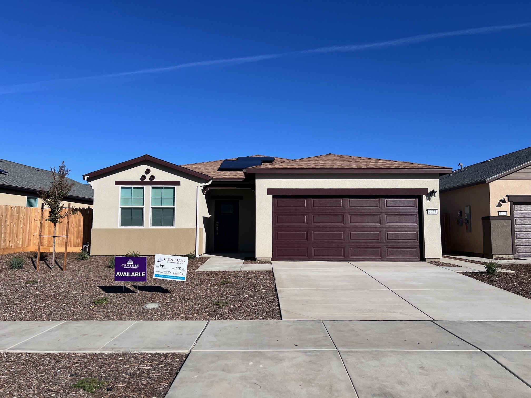 A building with a garage.