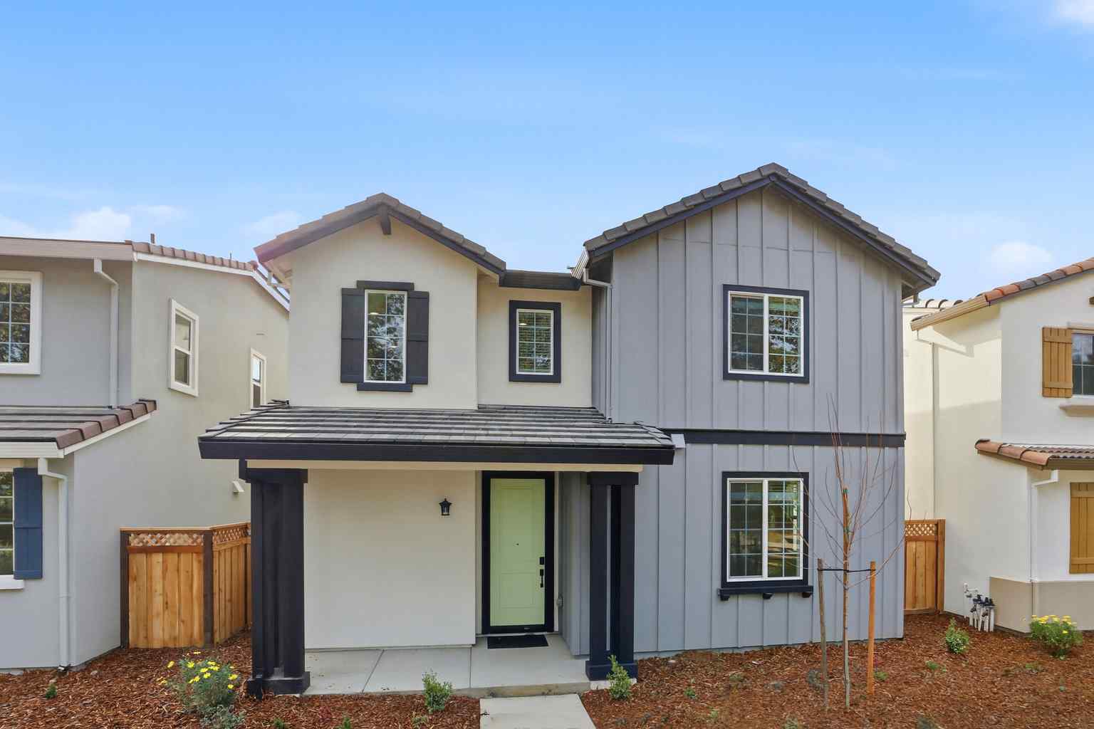 A house with a garage.
