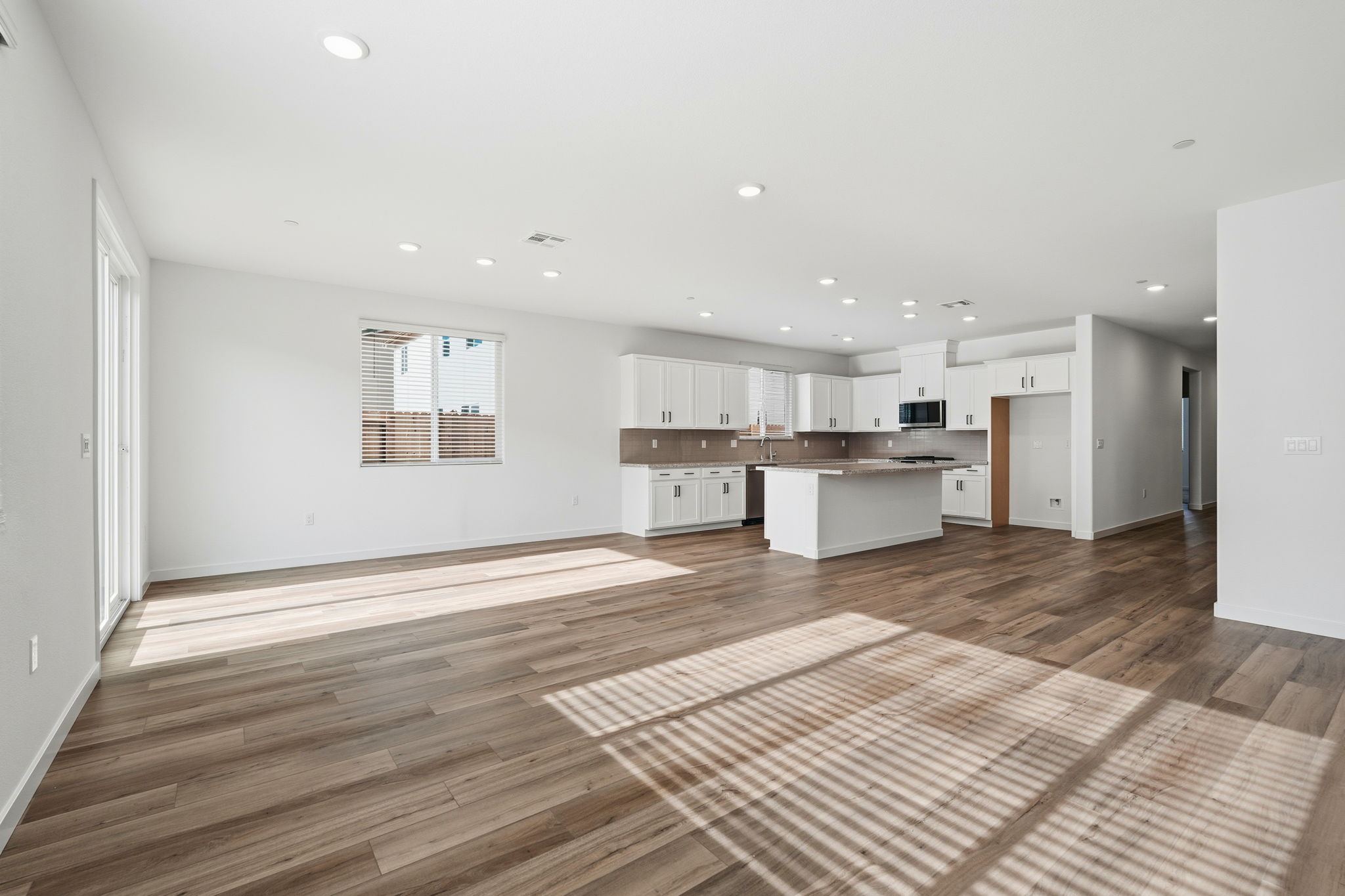 A large empty living room.