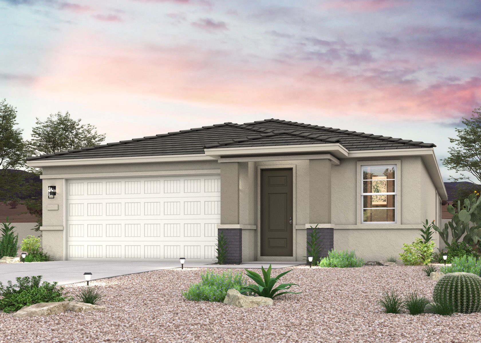 Twilight rendering of a new home for sale in Surprise, AZ by Century Communities.