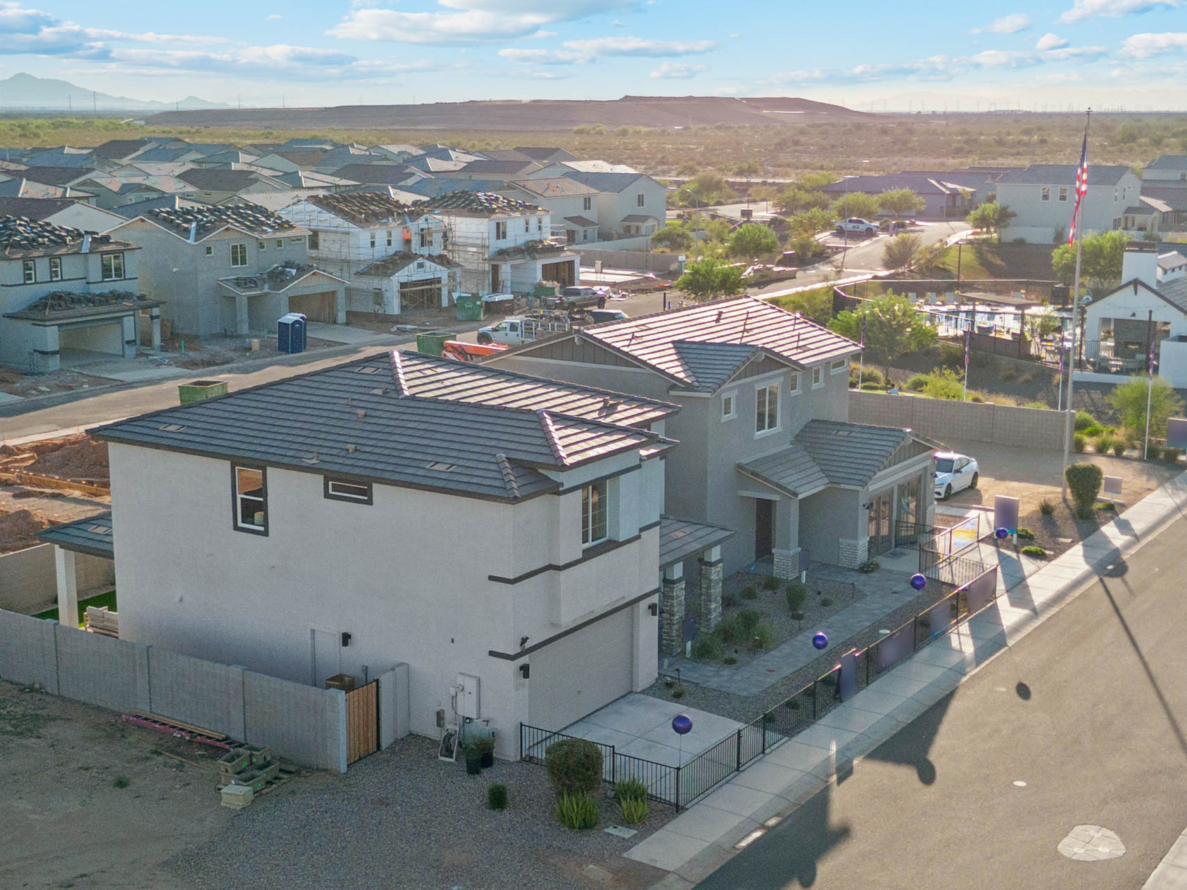 A group of houses.