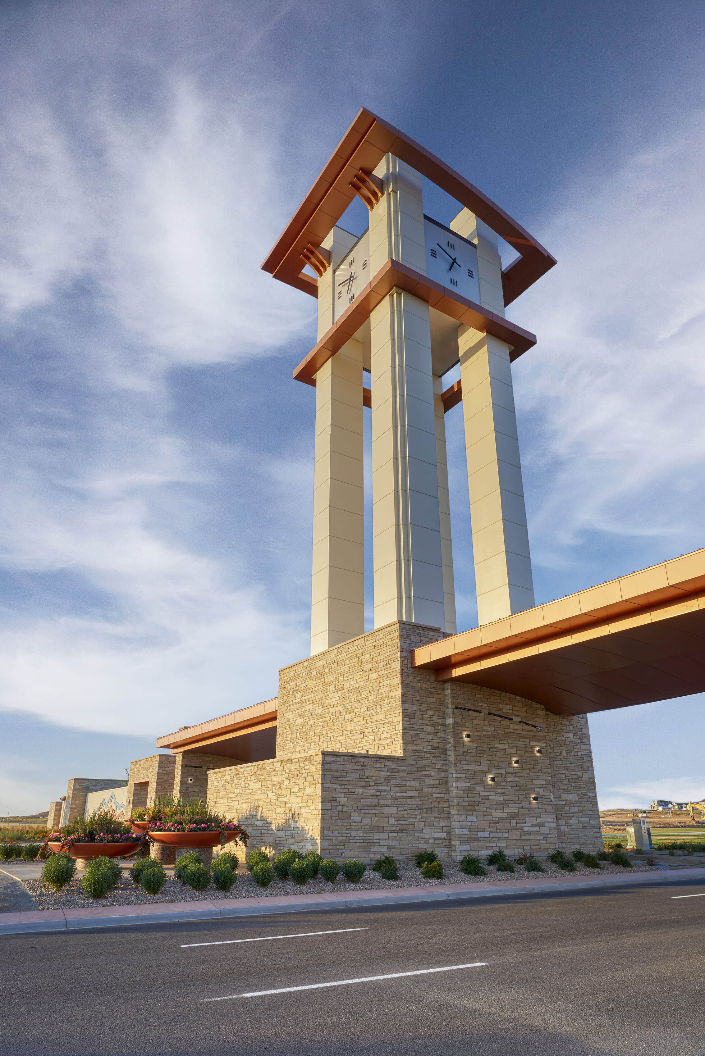 A clock tower on a building.