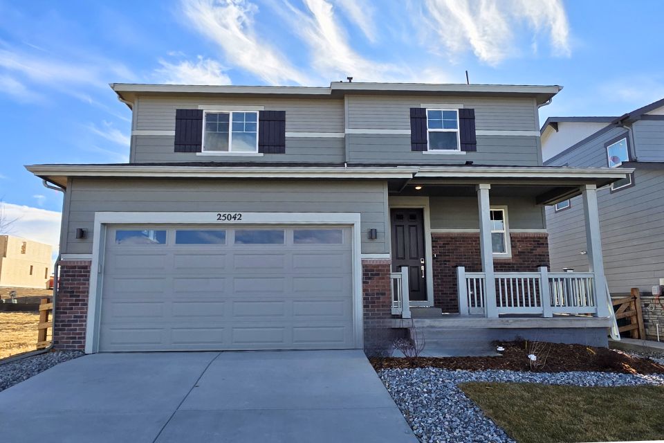 A house with a garage.
