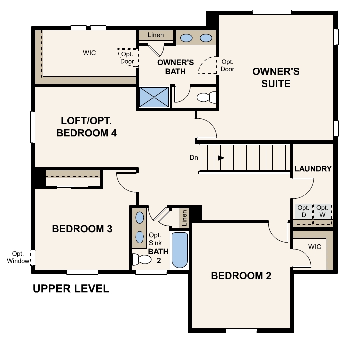 Diagram, engineering drawing. Powell Floorplan, Upper Level 
