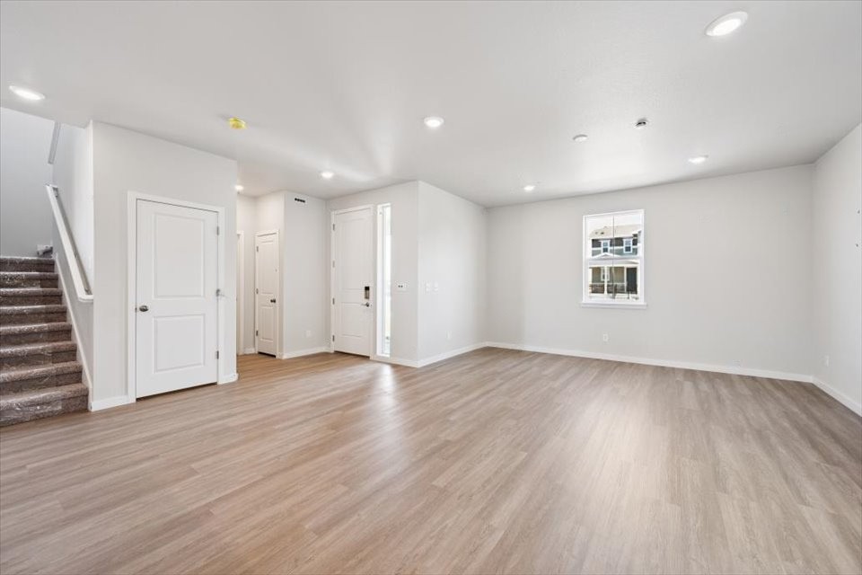 A room with white doors.