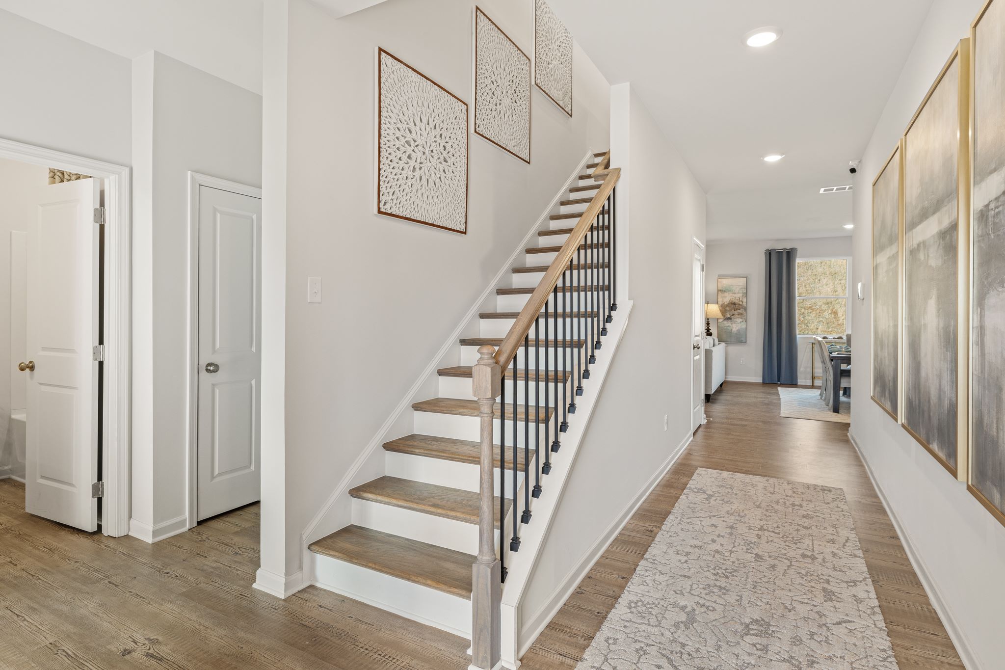 A staircase in a house.