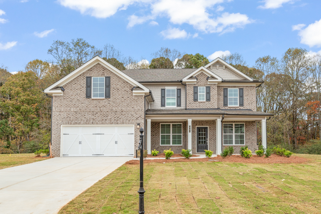 A house with a garage.