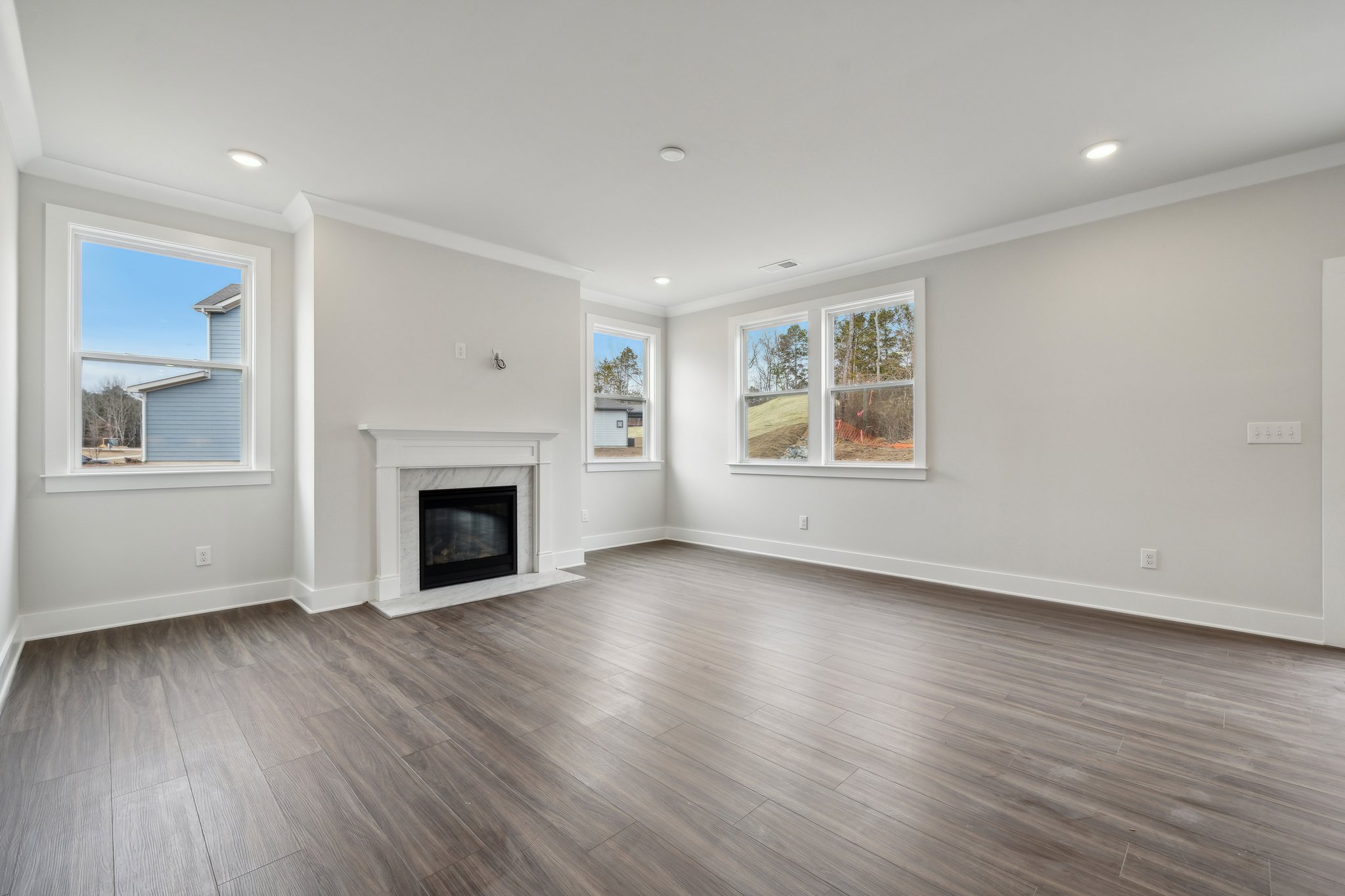 A large empty living room.