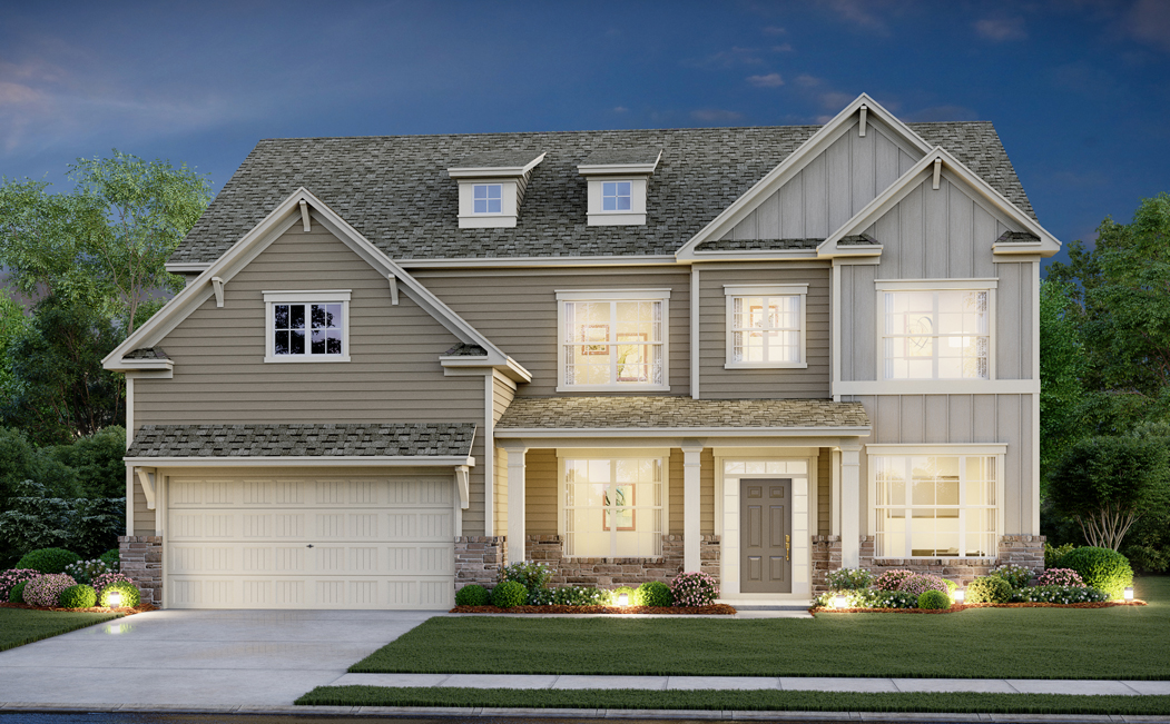 A house with a garage.