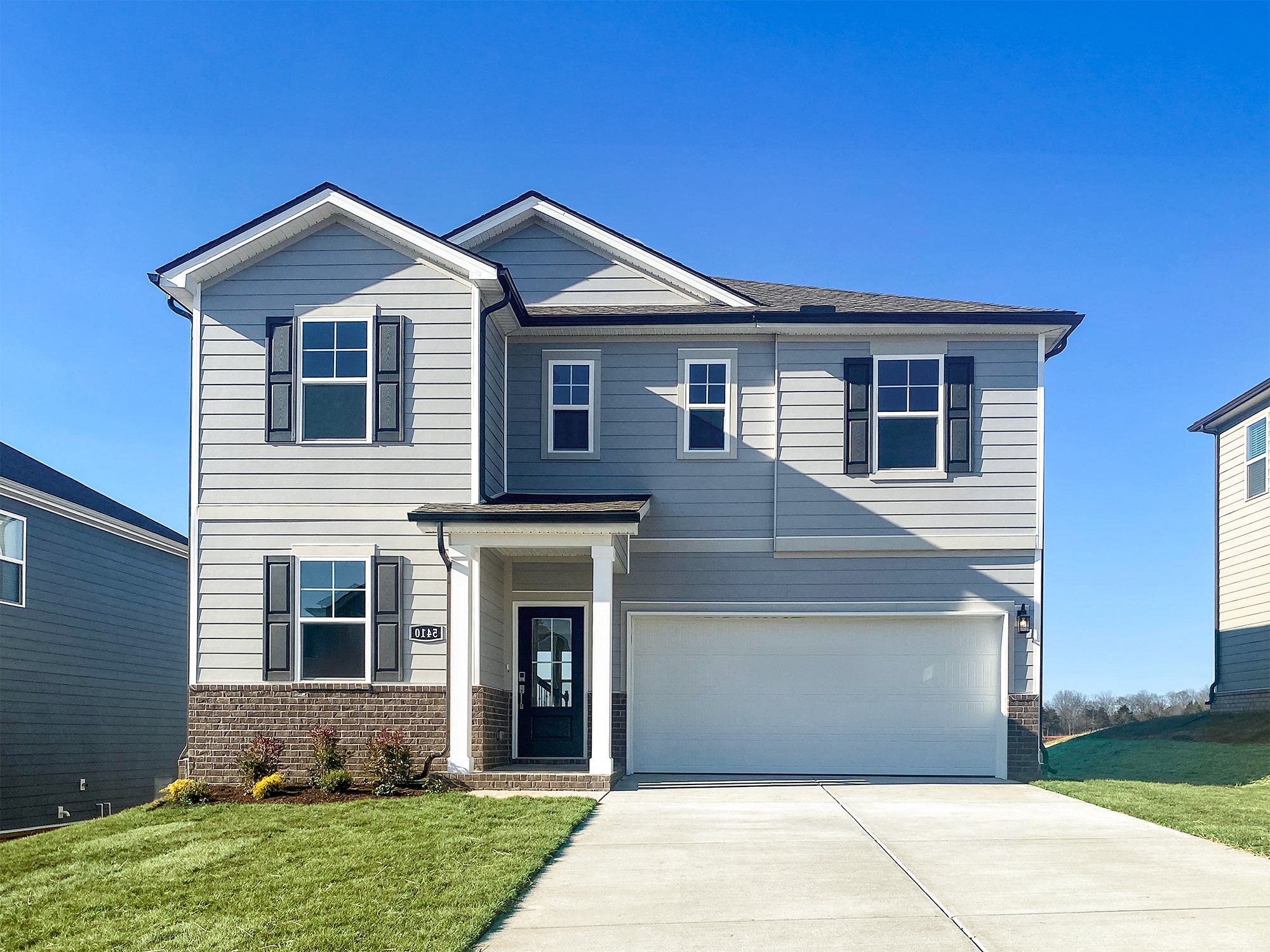 A house with a garage.