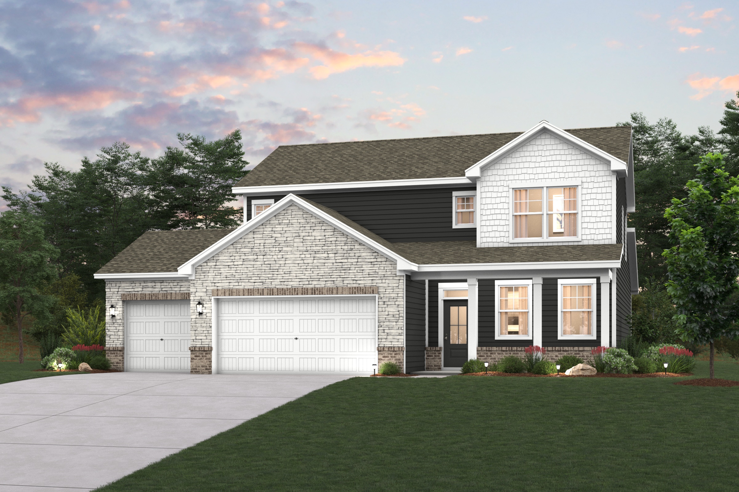 A house with a garage.