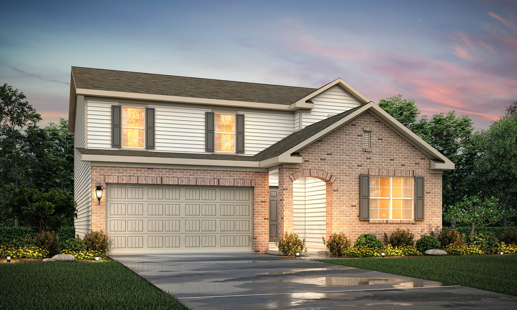 A house with a driveway.