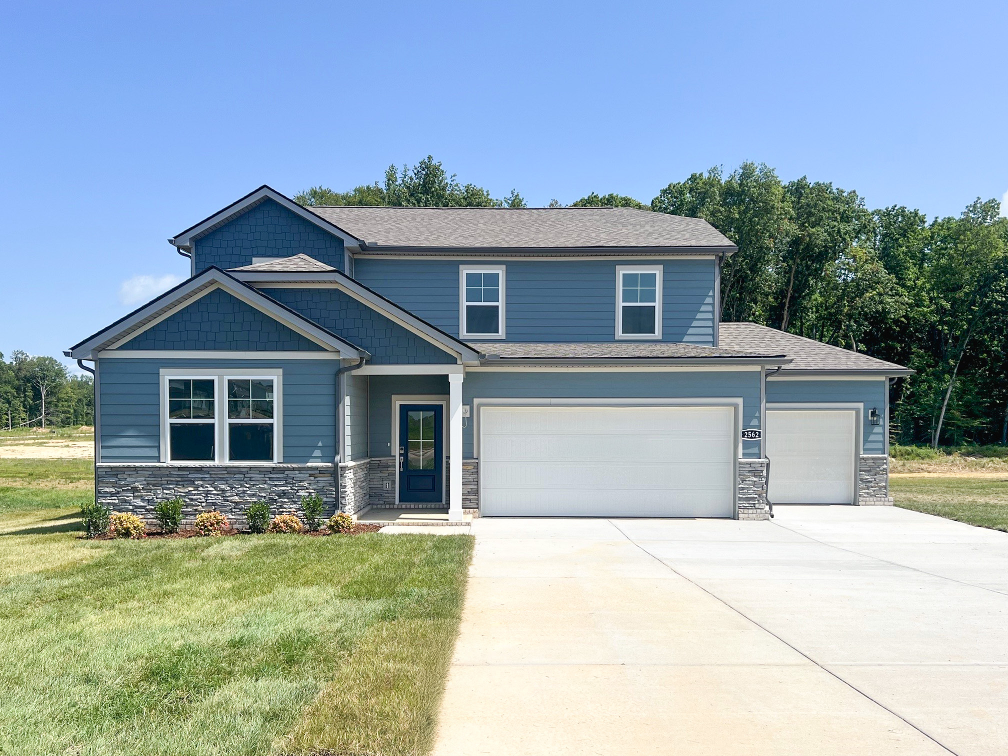 A house with a garage.