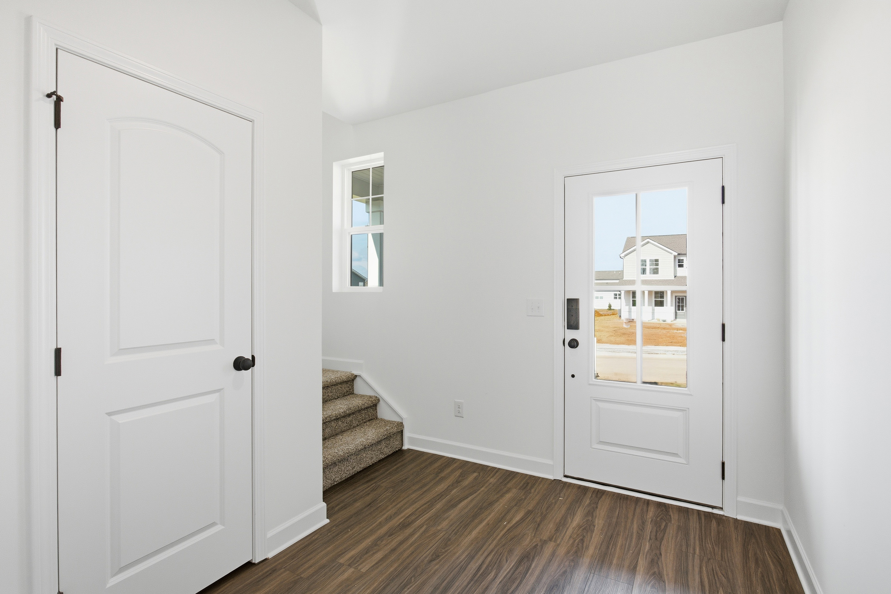 A room with white doors.