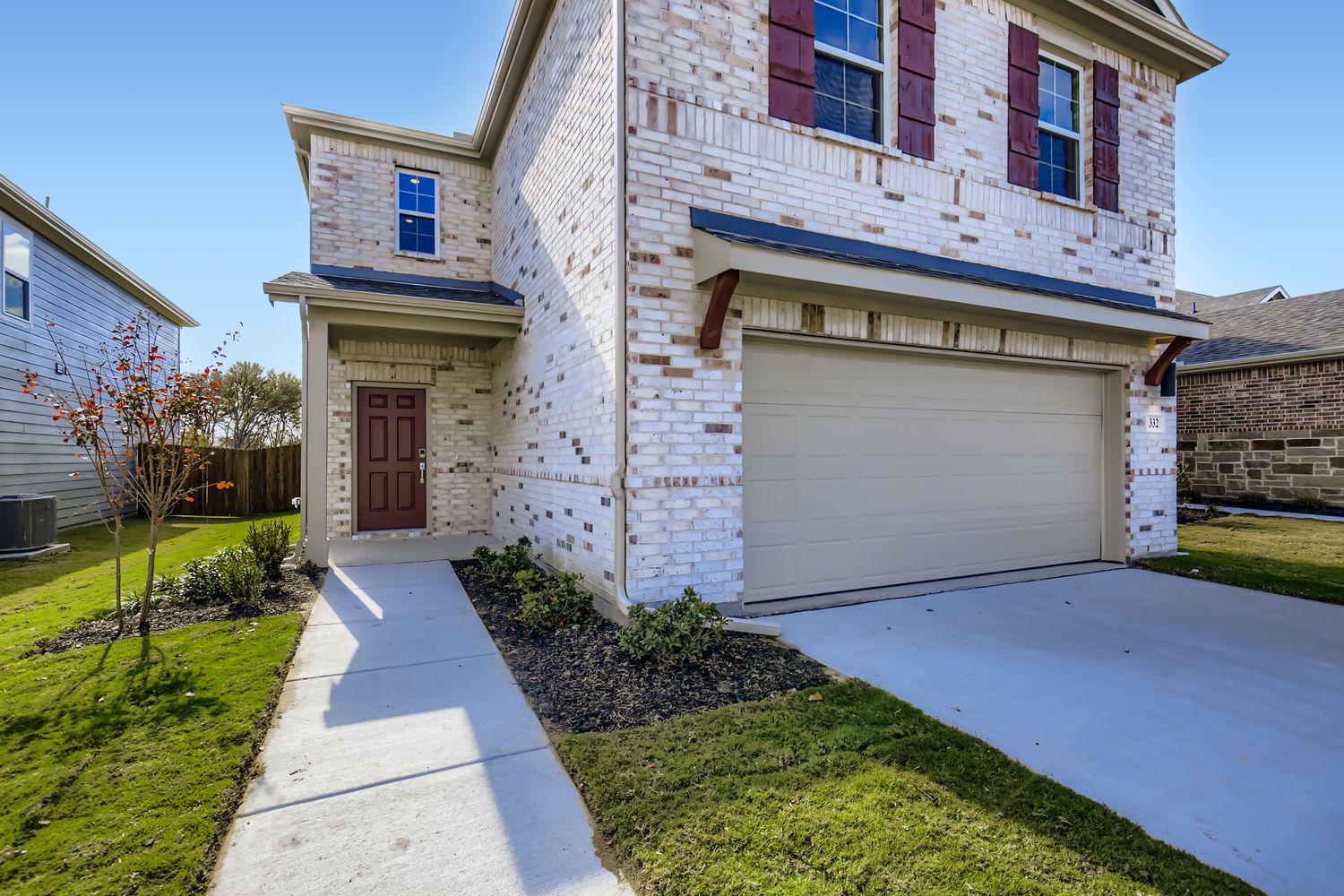 A house with a garage.