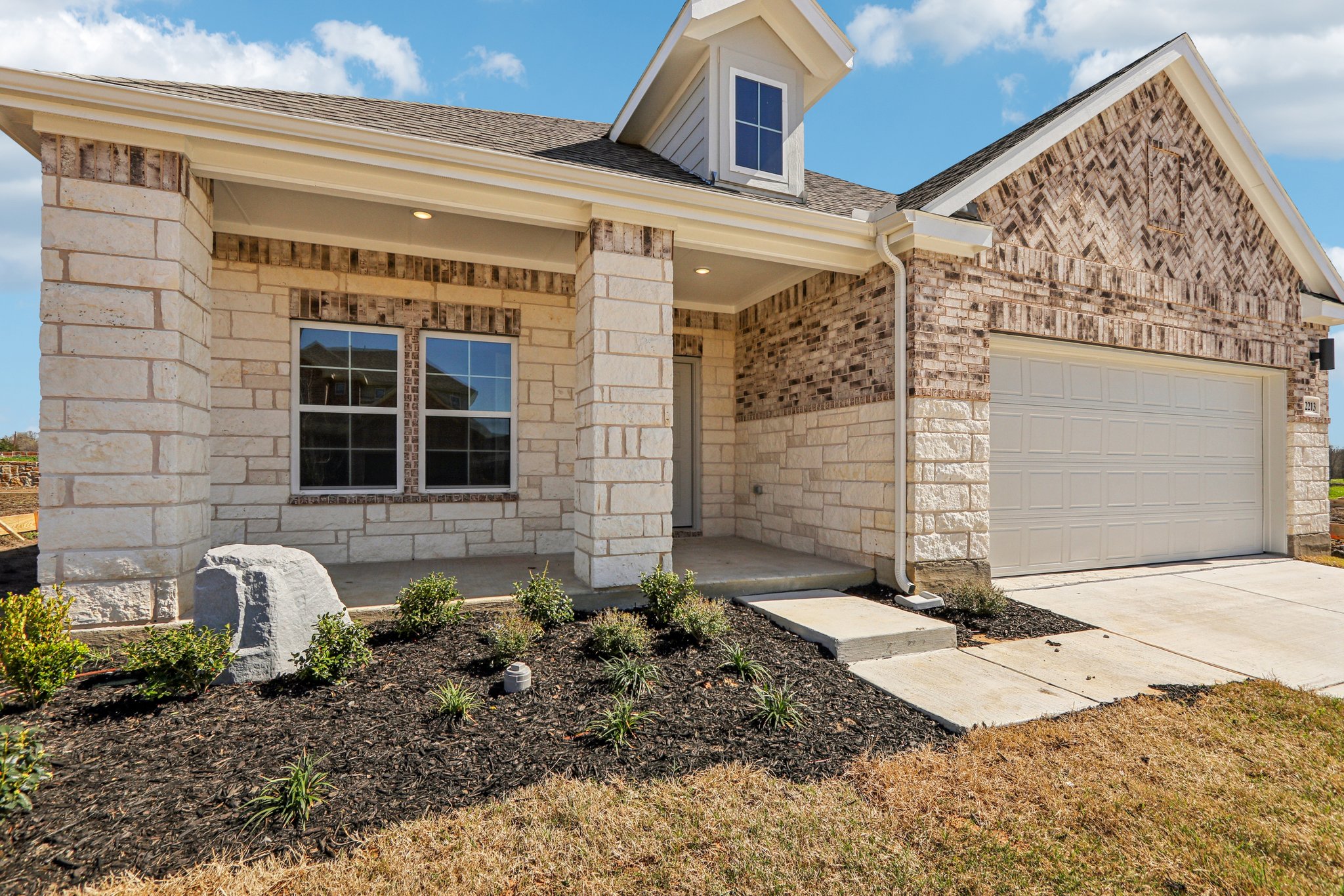 A house with a garage.
