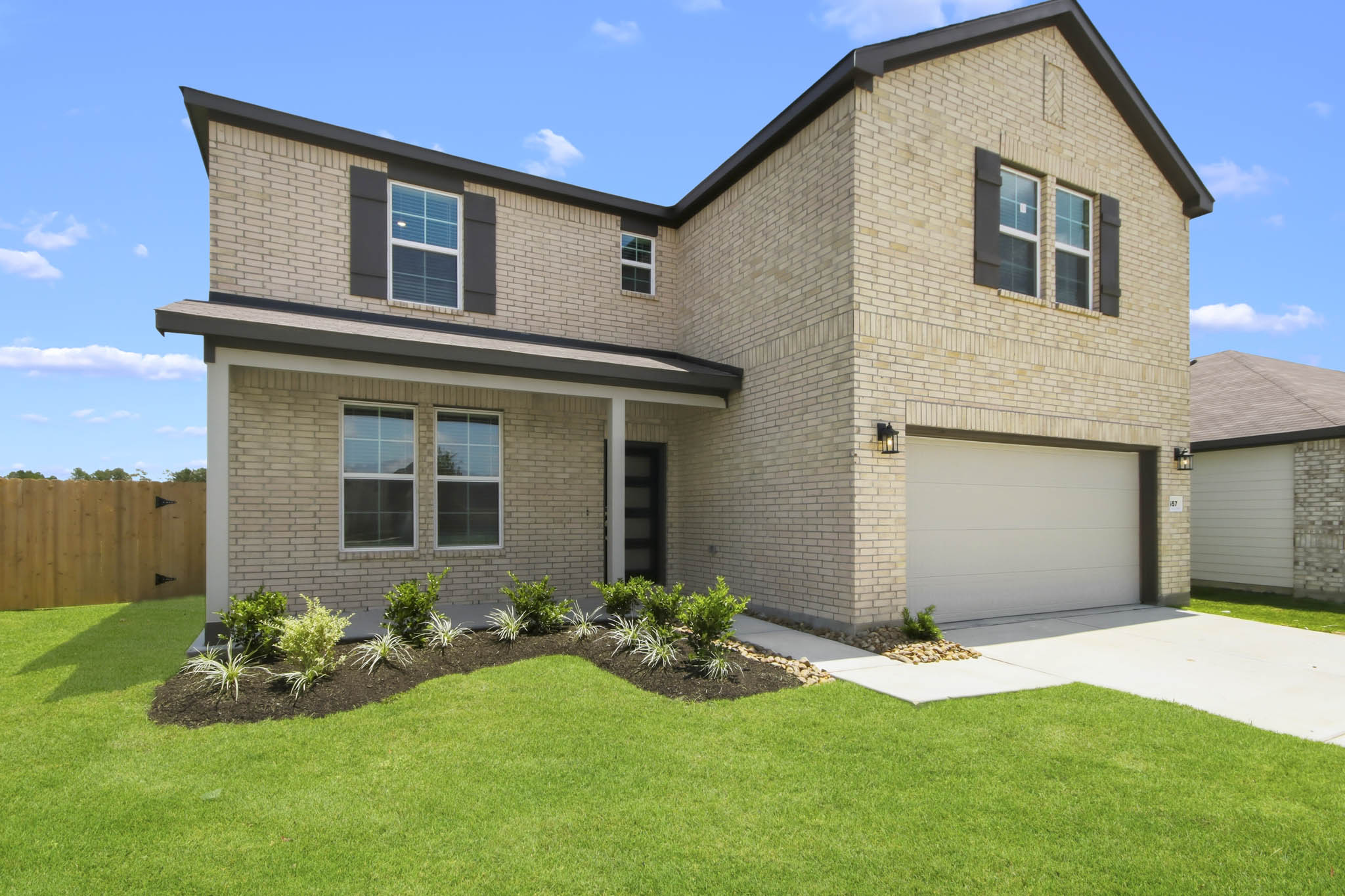 A house with a garage.