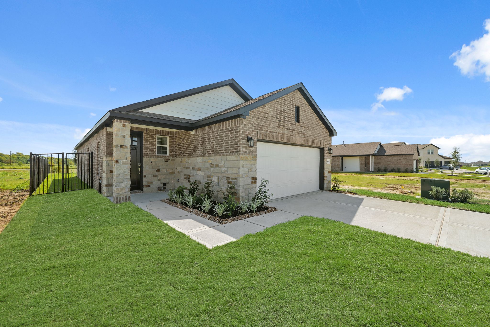A house with a driveway.