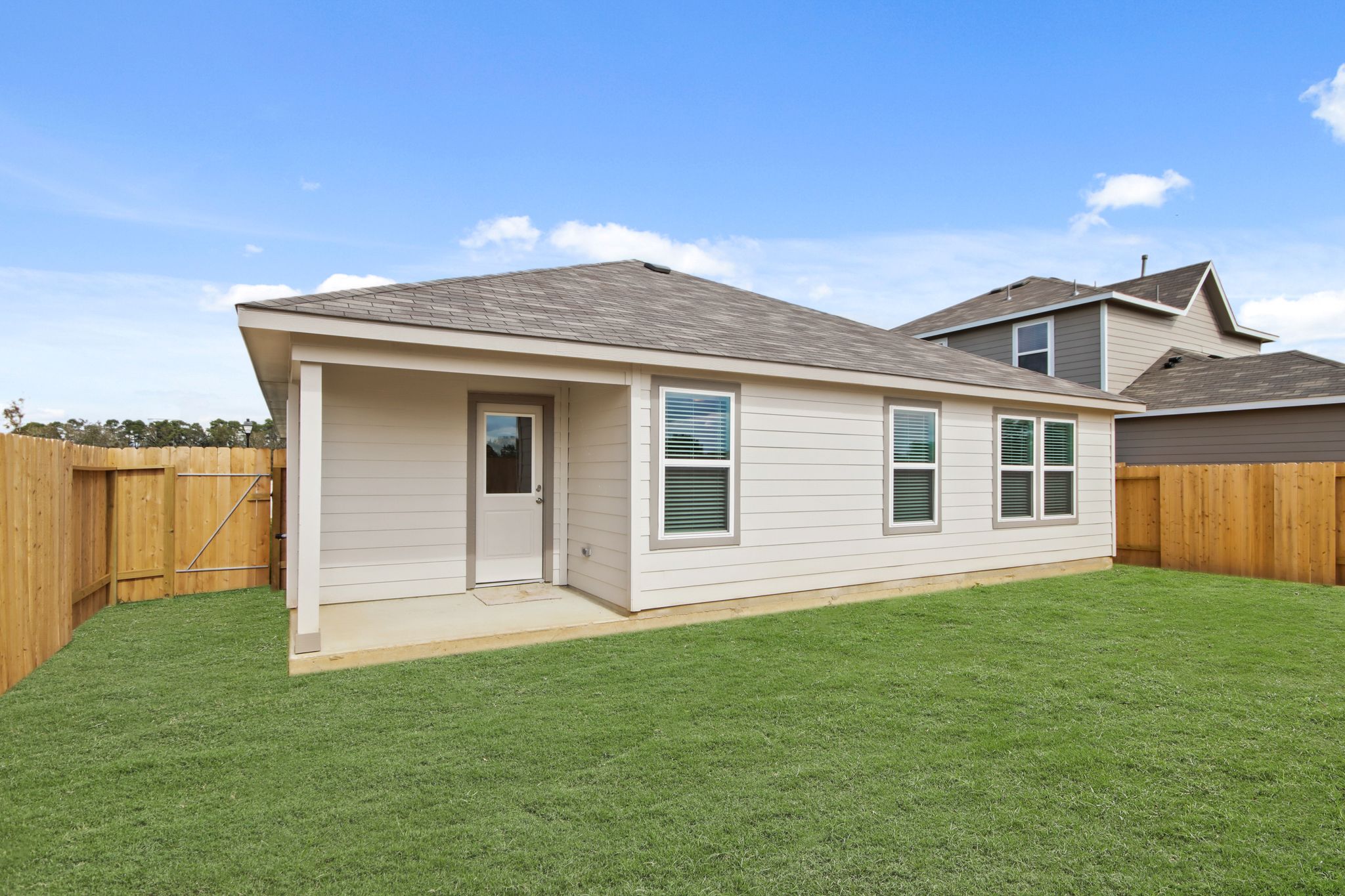 A house with a fence.