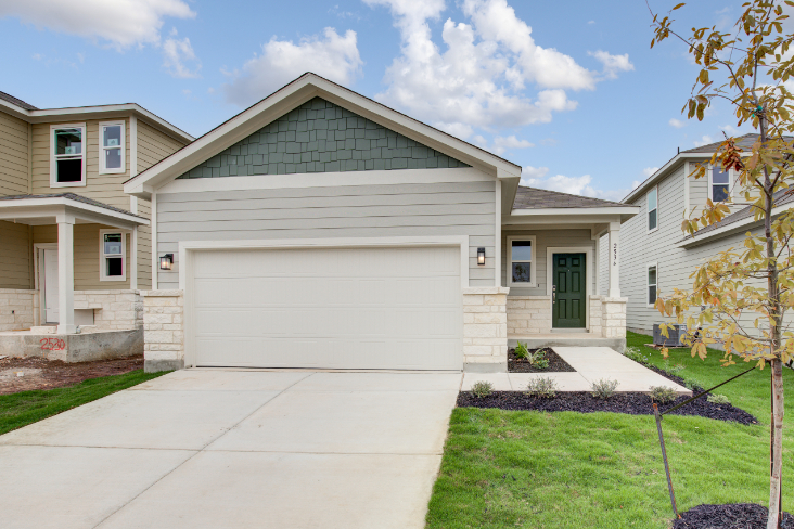 A house with a garage.