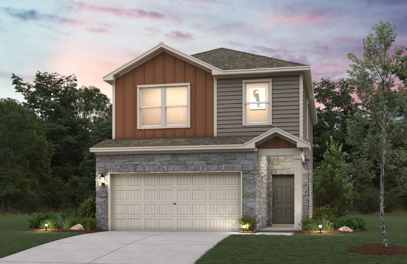 A house with a garage.