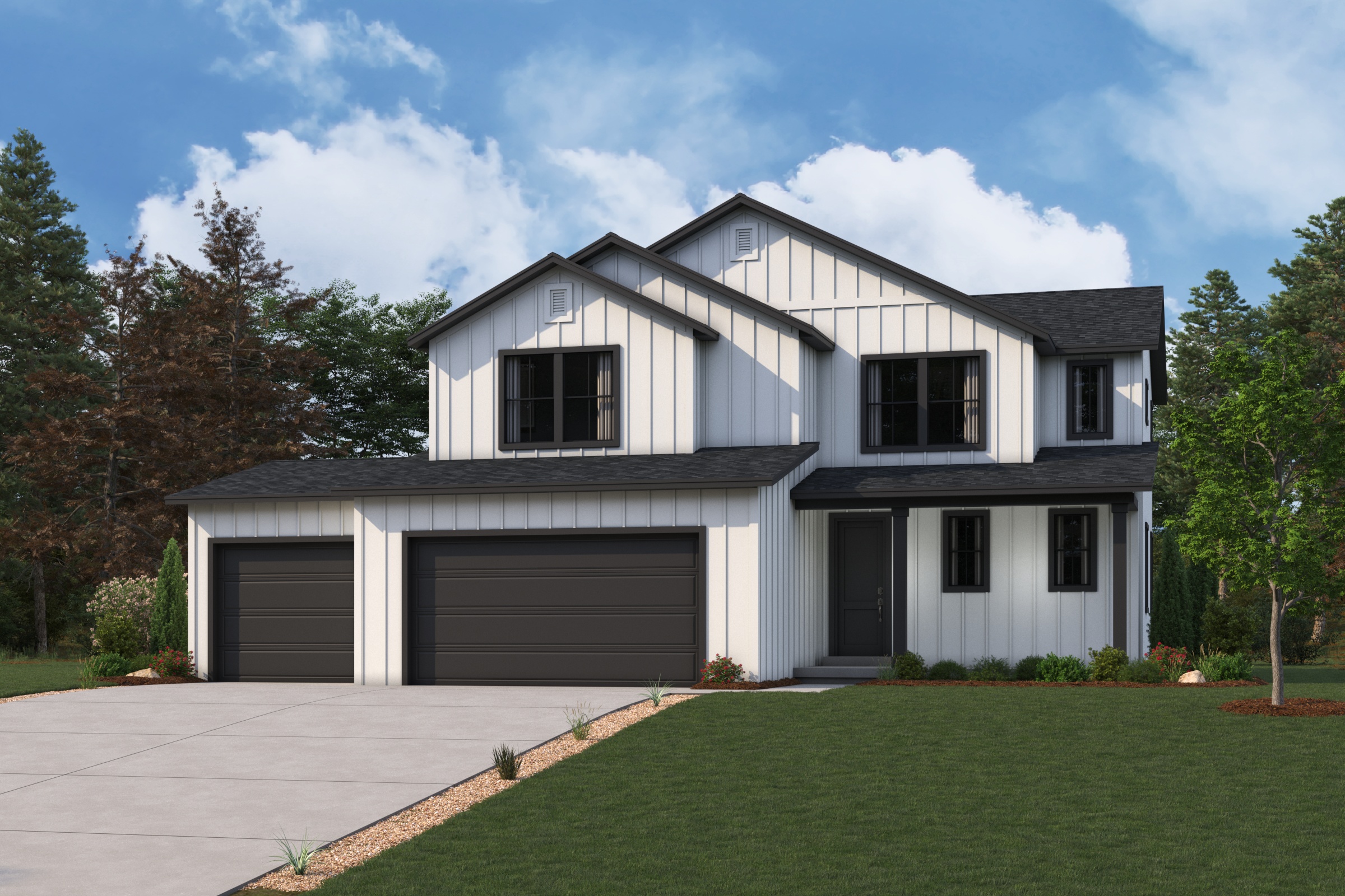 A house with a garage.