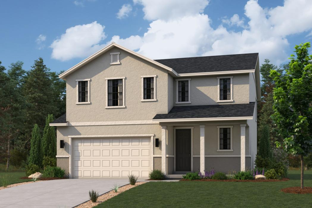 A house with a garage.