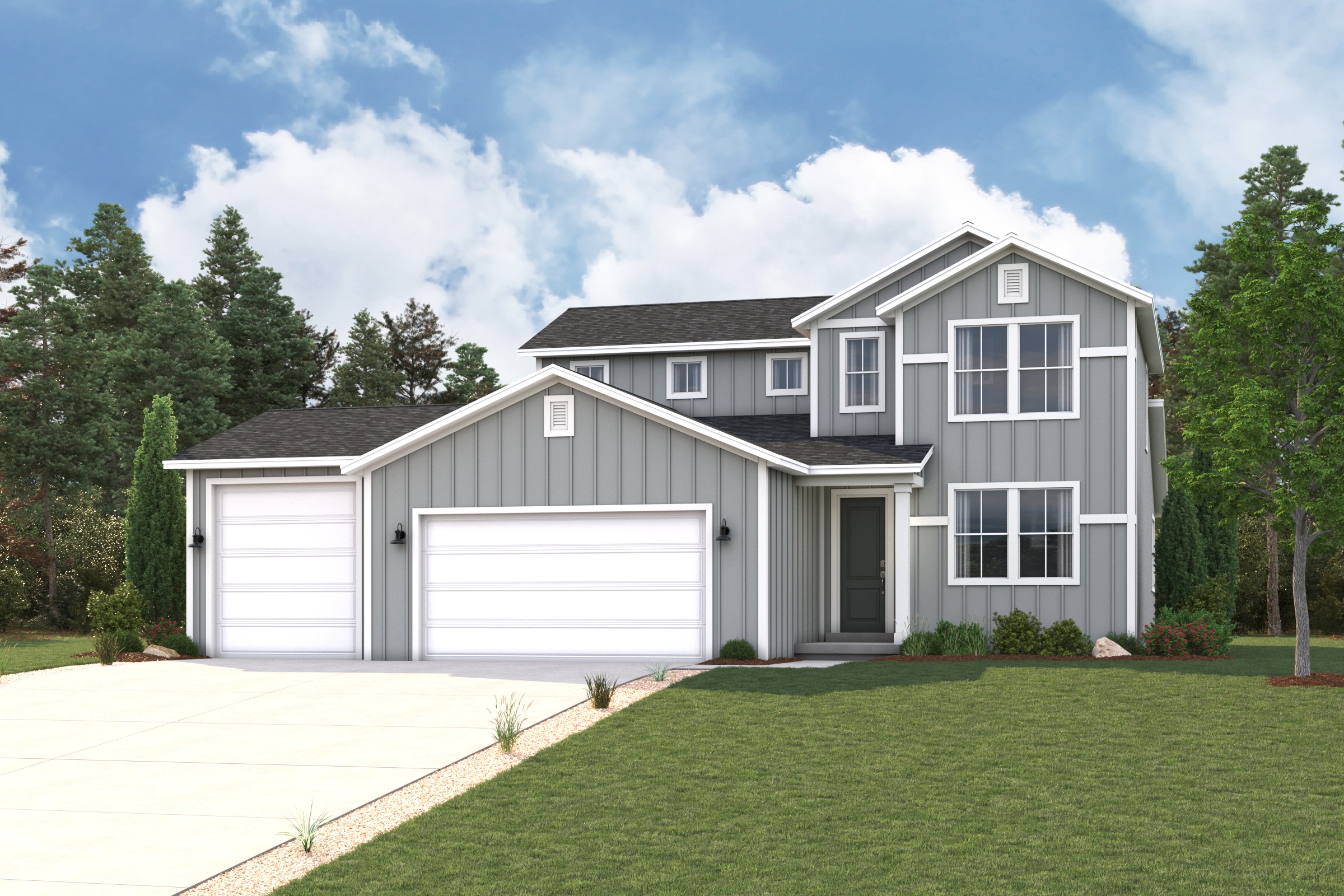 A house with a garage.