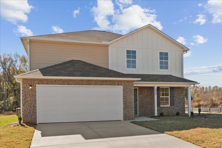 A house with a garage.