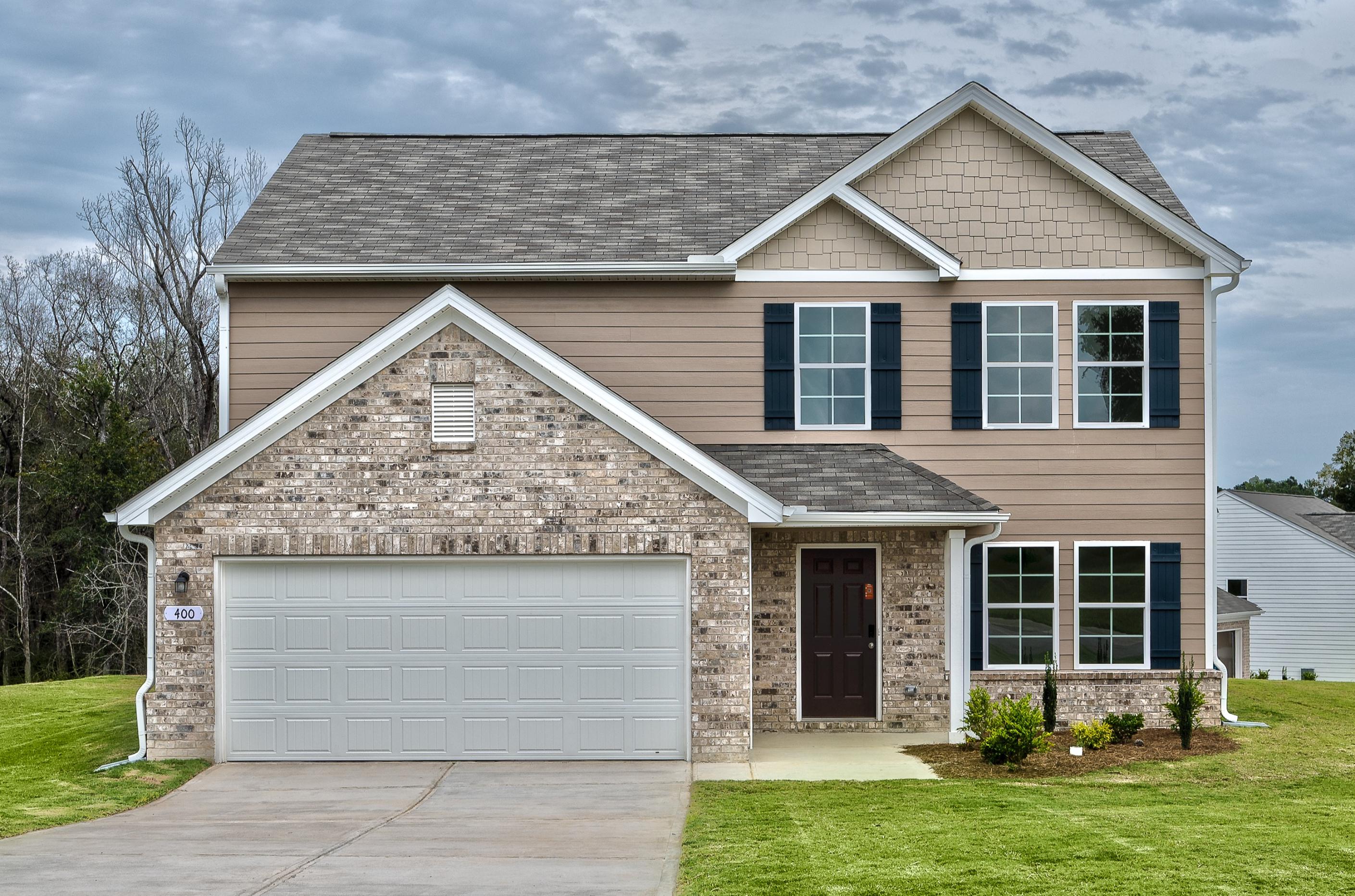 A house with a garage.