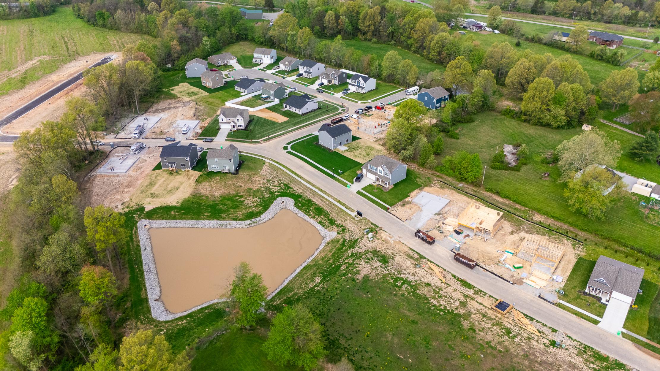 A group of houses in a neighborhood.