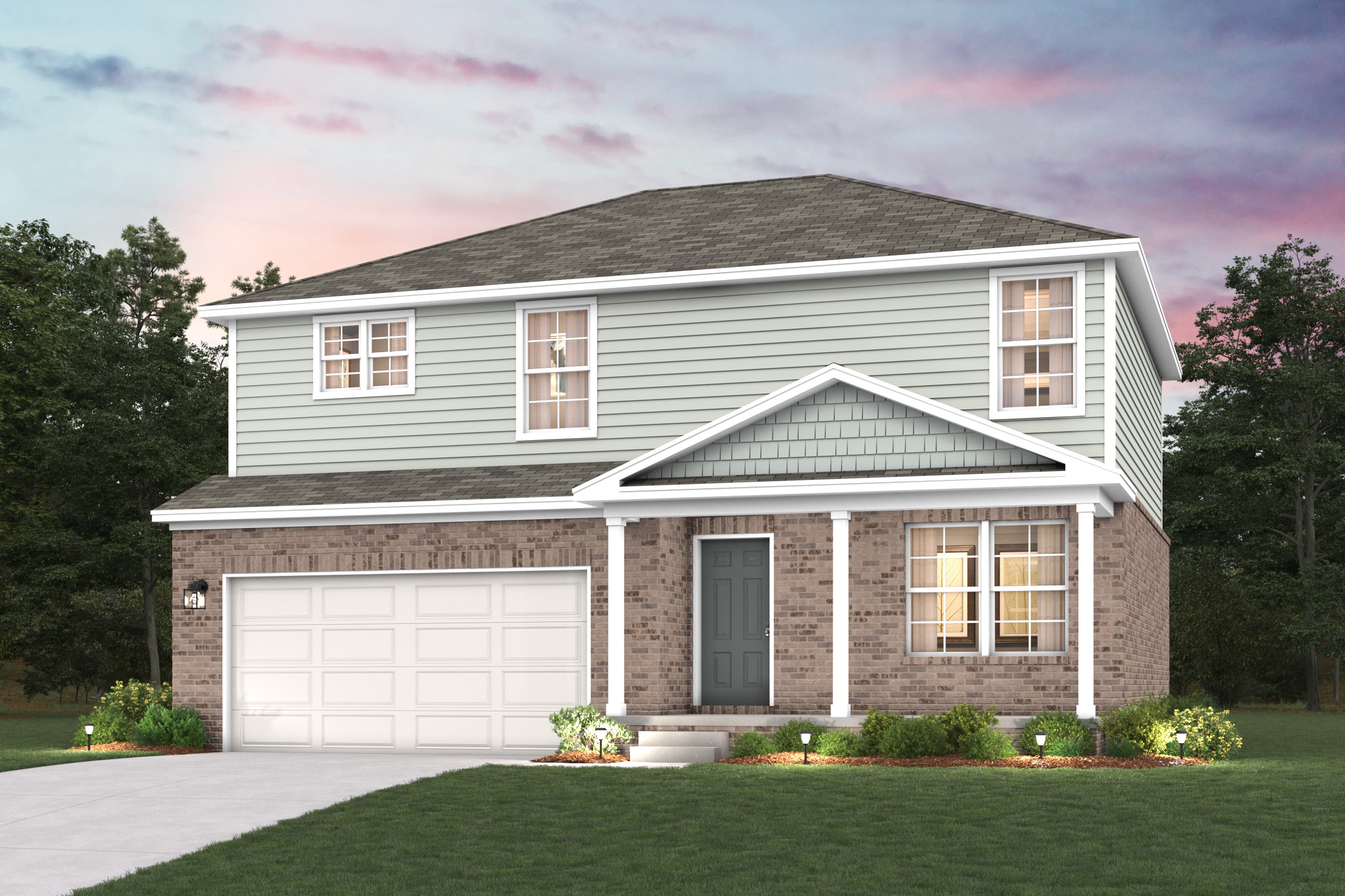 A house with a garage.