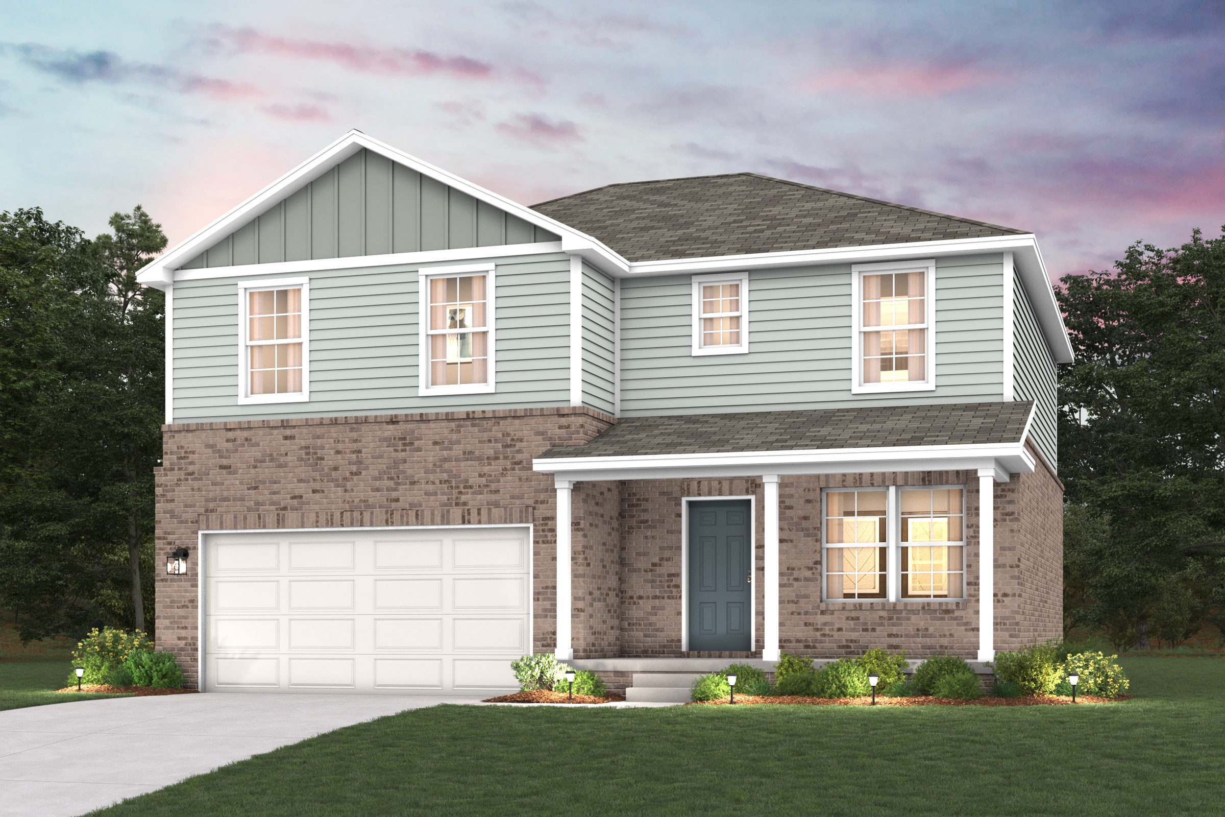 A house with a garage.