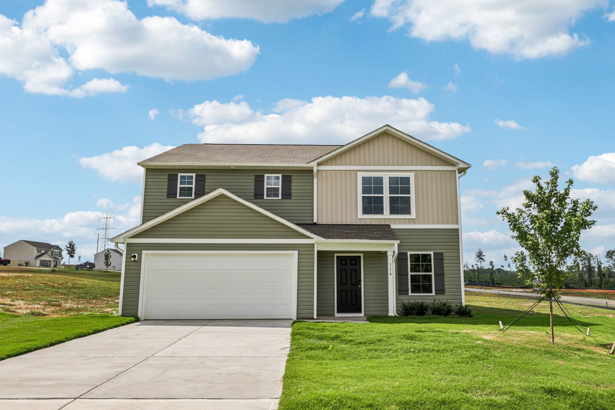 A house with a garage.