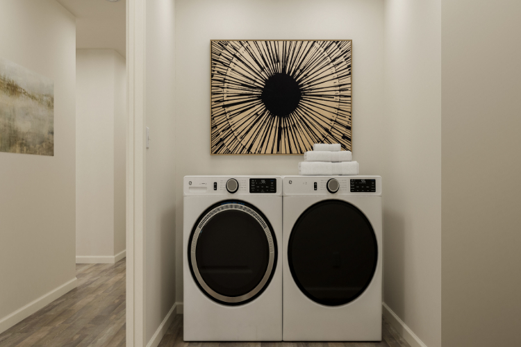 A white washing machine.